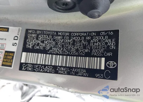 2017 Toyota Prius V Four z USA, uszkodzony, nr VIN JTDZN3EU2HJ056162